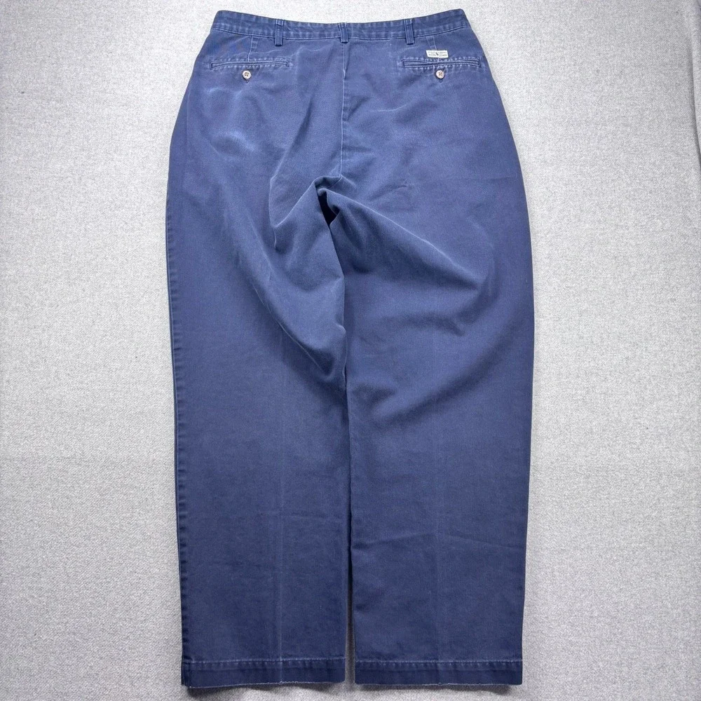 Vtg 90s Polo Ralph Lauren Pleated Chino Pants 34x29 (Tag 36x31) Faded Blue USA